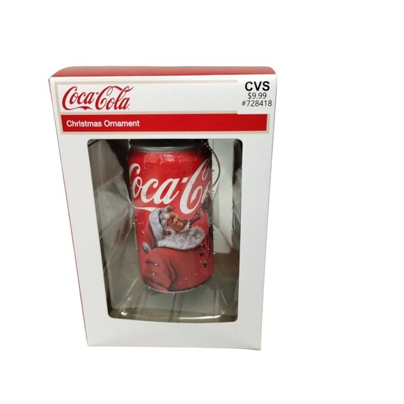 Coca Cola Santa Coke Can 3 in Christmas Tree Holiday Ornament Kurt Adler - Picture 1 of 8